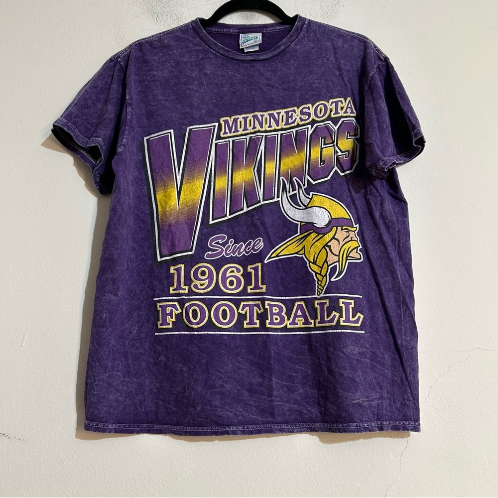 Minnesota Vikings NFL 47 Vintage Tubular Purple Washed Short Sleeve T-Shirt